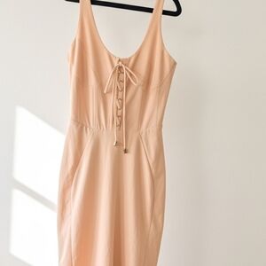 Forever 21 Peach Lace-Up Maxi Dress